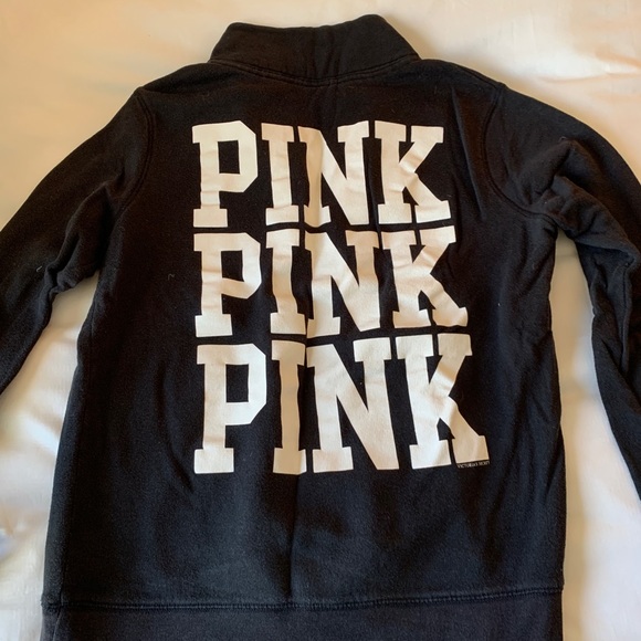 Black, Victoria Secret Pink, Quarter zip pull over, Small - Picture 2 of 2
